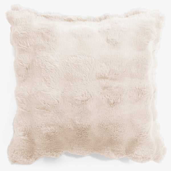 Fundas de Cojín 47 x 47cm - Piel Sintética de Burbuja Crema 01
