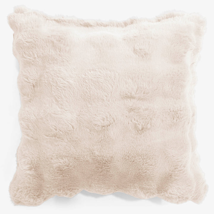 Fundas de Cojín 47 x 47cm - Piel Sintética de Burbuja Crema 01