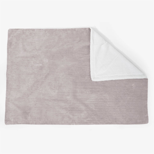 Manta de Sherpa Grande 140 x 200cm - Pana Clásica Gris Plata - 02