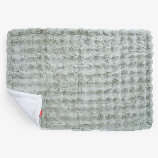 Manta de Sherpa - Piel Sintética de Burbuja Verde Salvia