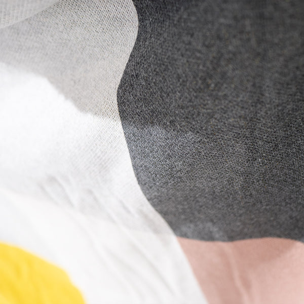 Manta de Sofá - Punto Bloque de Color Geométrico Gris Fabric Close-up Image