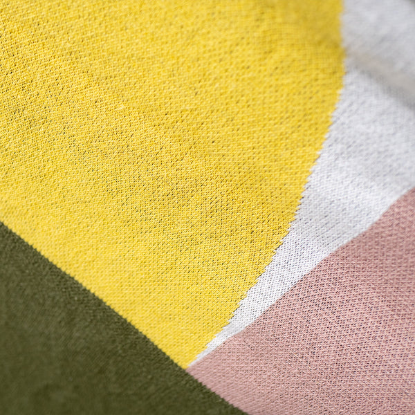 Manta de Sofá - Punto Bloque de Color Geométrico Verde Fabric Close-up Image