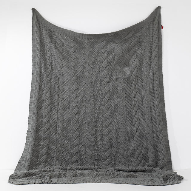 Manta de Sofá - Punto Cable Gris 01