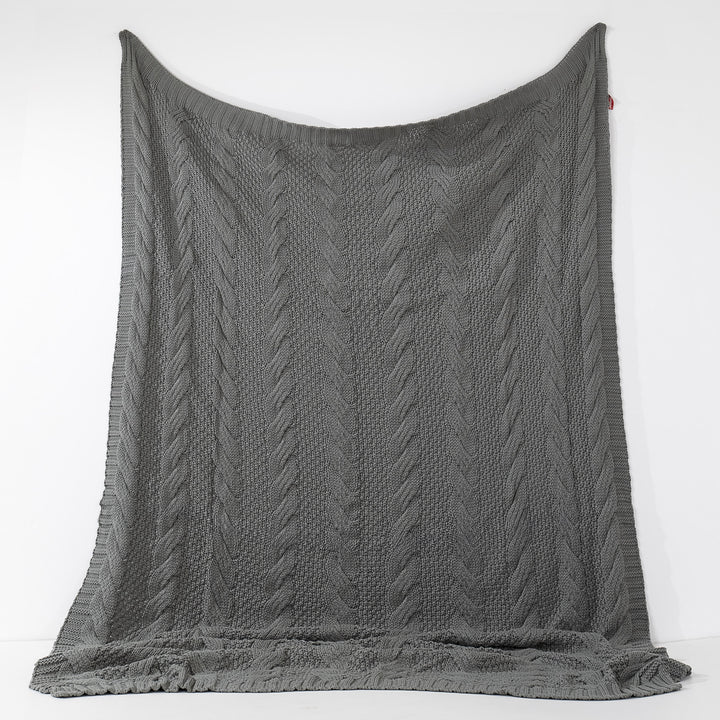 Manta de Sofá - Punto Cable Gris 01
