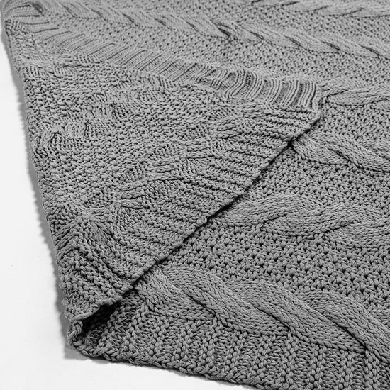 Manta de Sofá - Punto Cable Gris 02
