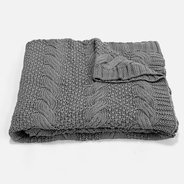 Manta de Sofá - Punto Cable Gris 03