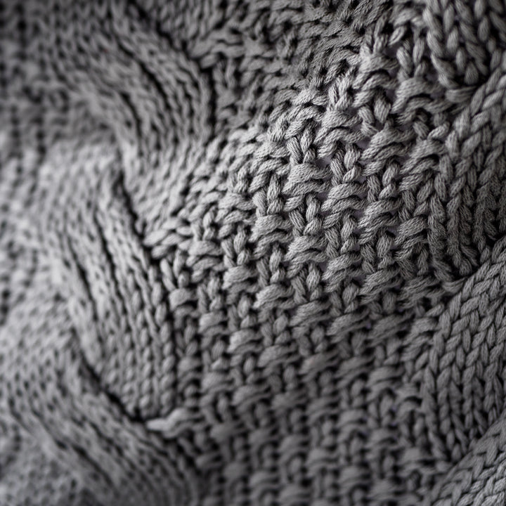 Manta de Sofá - Punto Cable Gris 04