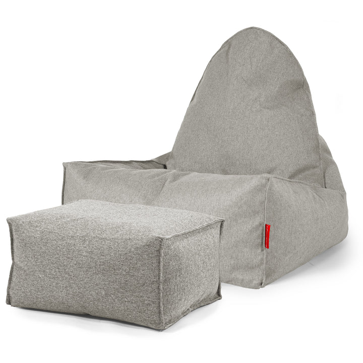 Puf Alargado Scandi - Lana de Interalli Plata 02