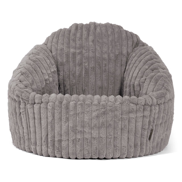 Puf Bubble - Pana de Felpa Ultra Gris 01