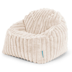 Puf Encorvado Niños 2-6 años - Pana de Felpa Ultra Crema