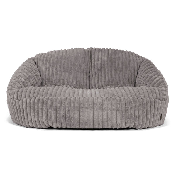 Puf Grande Bubble - Pana de Felpa Ultra Gris 01