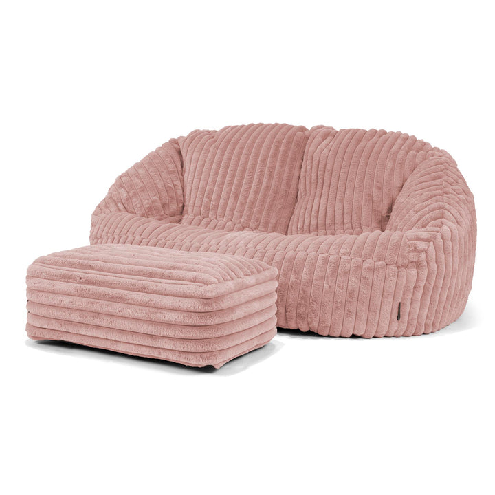 Puf Grande Bubble - Pana de Felpa Ultra Rosa Empolvado 03
