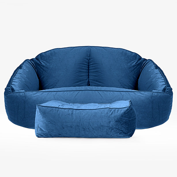 Puf Grande Bubble - Terciopelo Azul Marino 02