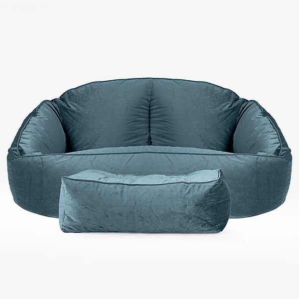 Puf Grande Bubble -  Terciopelo Turquesa 01