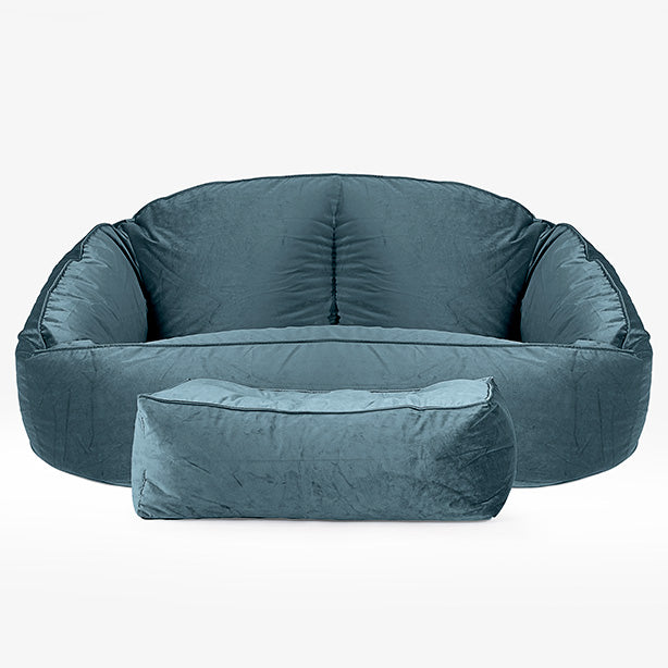 Puf Grande Bubble -  Terciopelo Turquesa 02