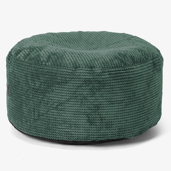 Puf Redondo con Bandeja para Servir - Pompón Verde Musgo - 02