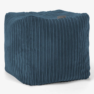 Puf Reposapiés Cubo - Pana Clásica Azul marino