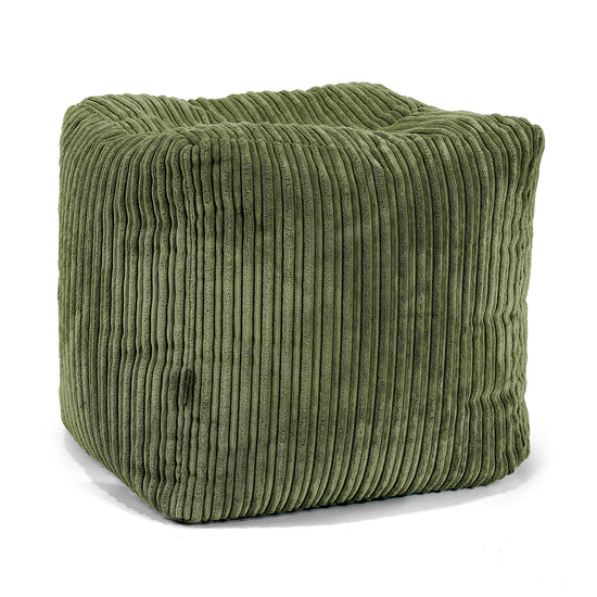 Puf Reposapiés Cubo - Pana Clásica Bosque Verde 01