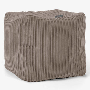 Puf Reposapiés Cubo - Pana Clásica Marrón empolvado