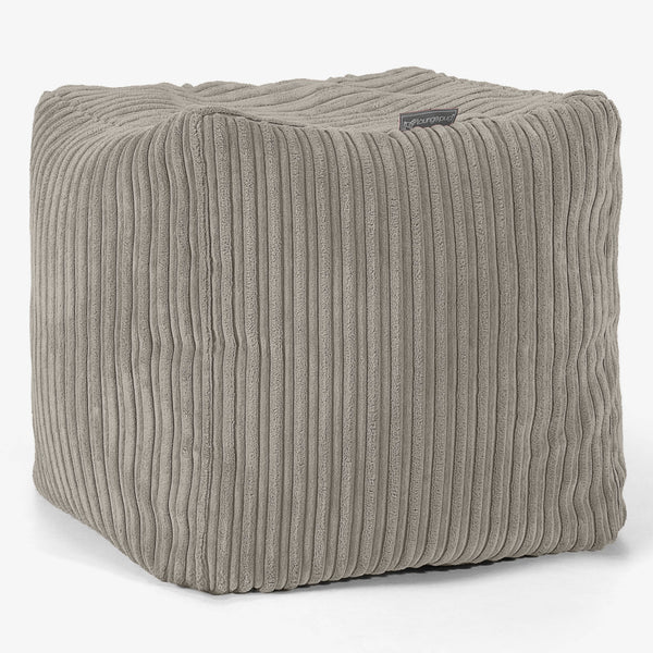 Puf Reposapiés Cubo - Pana Clásica Visón 01