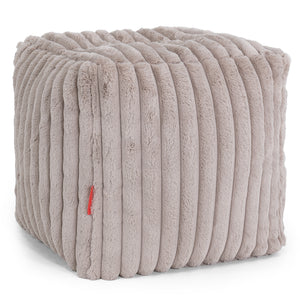 Puf Reposapiés Cubo - Pana de Felpa Ultra Visón