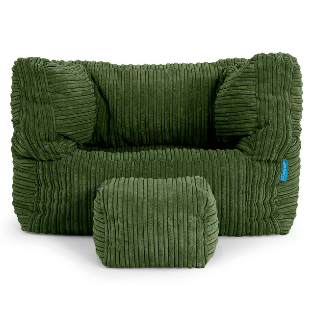 Puf Silla Alberto para Niños 1-5 años - Pana Clásica Bosque Verde 03