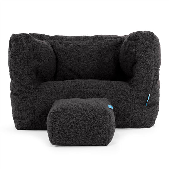 Puf Silla Alberto para Niños 1-5 años - Boucle Grafito 03
