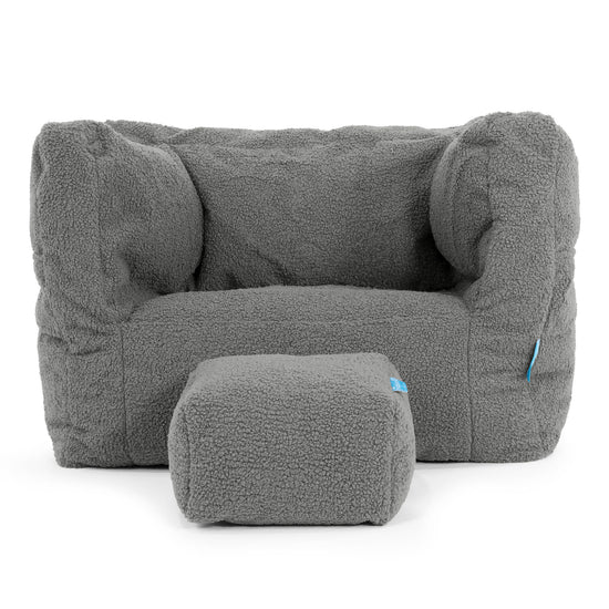Puf Silla Alberto para Niños 1-5 años - Boucle Gris 03