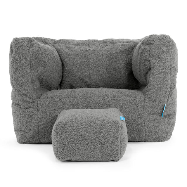 Puf Silla Alberto para Niños 1-5 años - Boucle Gris 03