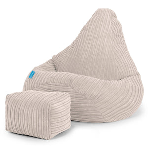 Puf Silla de Juego para Niños 1-5 años - Pana Clásica Marfil