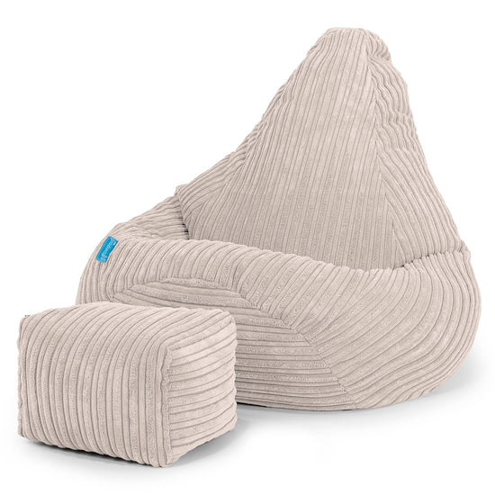 Puf Silla de Juego para Niños 1-5 años - Pana Clásica Marfil 01