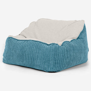 Puf Silla Encorvada - Boucle & Pana Clásica Egeo Azul