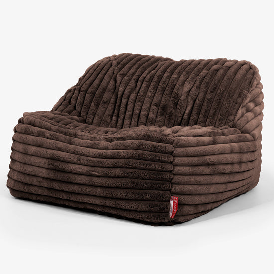 Puf Silla Encorvada - Pana de Felpa Ultra Café 01