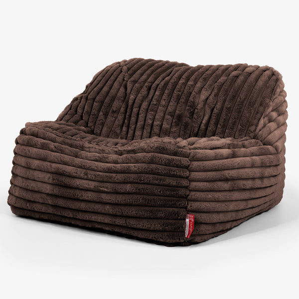 Puf Silla Encorvada - Pana de Felpa Ultra Café 01