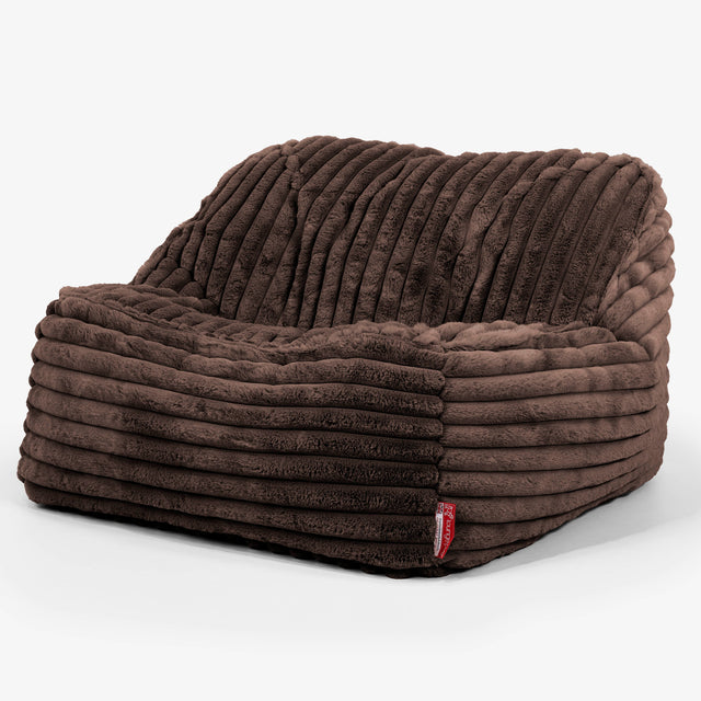Puf Silla Encorvada - Pana de Felpa Ultra Café 01