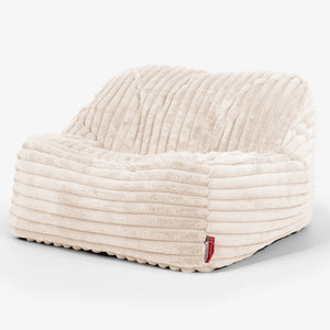 Puf Silla Encorvada - Pana de Felpa Ultra Crema