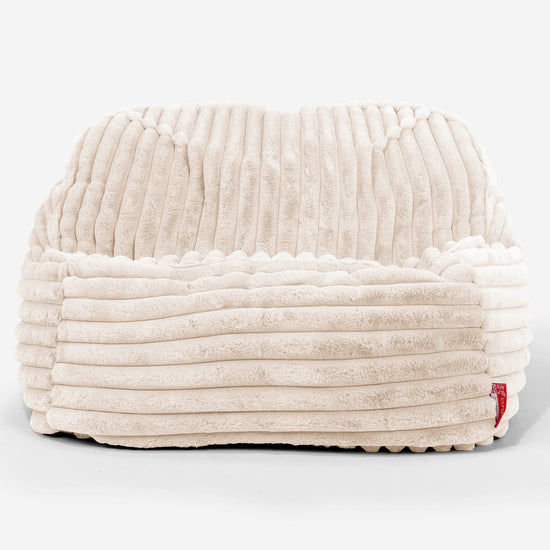 Puf Silla Encorvada - Pana de Felpa Ultra Crema 02