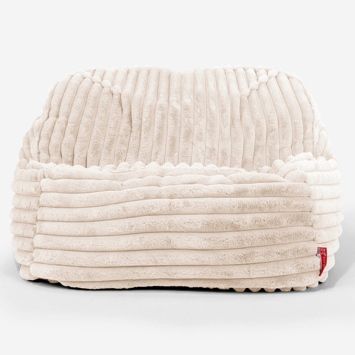 Puf Silla Encorvada - Pana de Felpa Ultra Crema 02