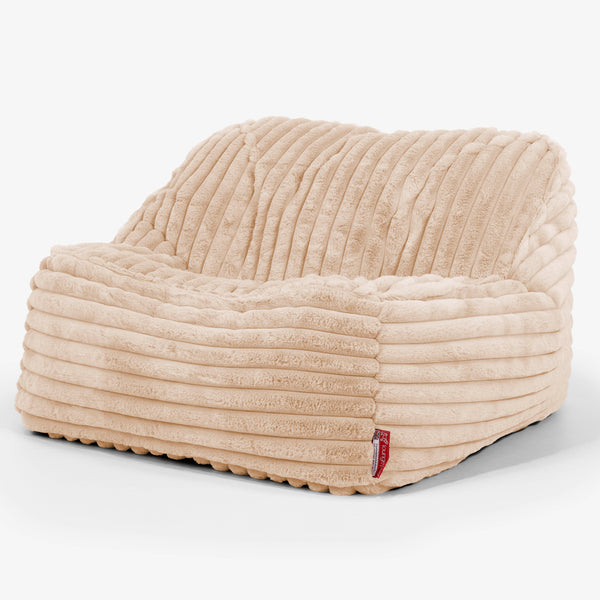 Puf Silla Encorvada - Pana de Felpa Ultra Durazno 01