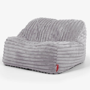Puf Silla Encorvada - Pana de Felpa Ultra Gris