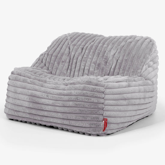 Puf Silla Encorvada - Pana de Felpa Ultra Gris 01