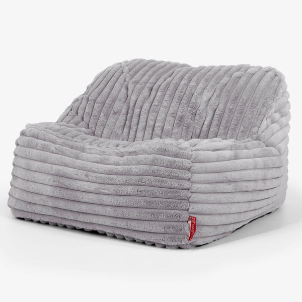 Puf Silla Encorvada - Pana de Felpa Ultra Gris 01