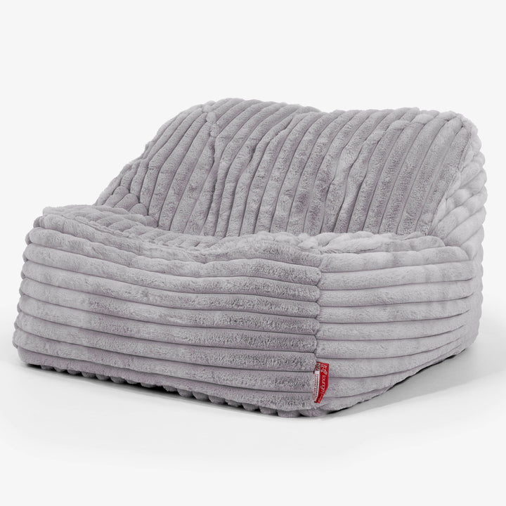 Puf Silla Encorvada - Pana de Felpa Ultra Gris 01