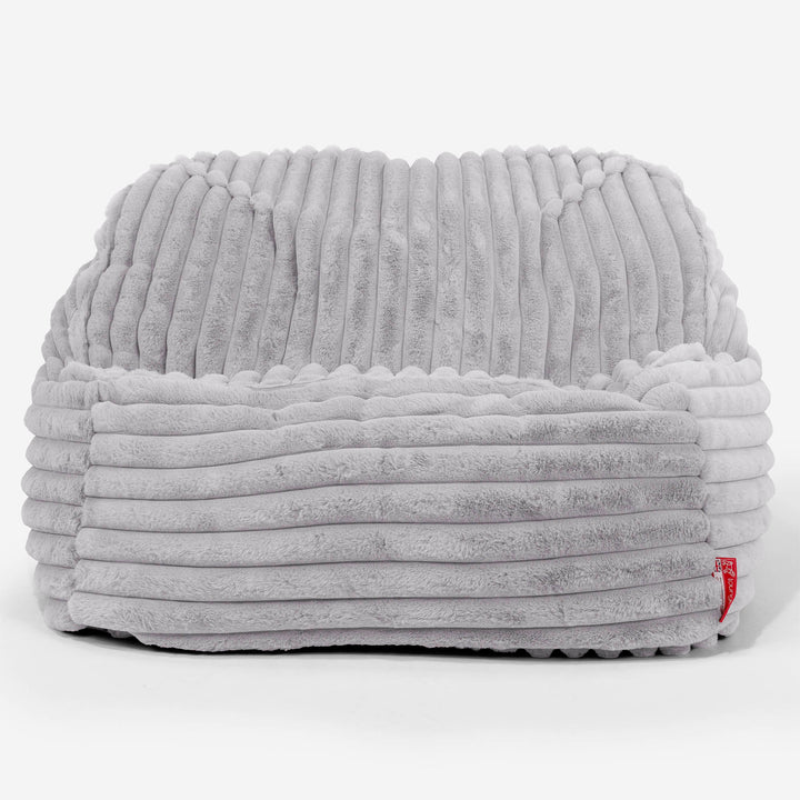 Puf Silla Encorvada - Pana de Felpa Ultra Gris 02