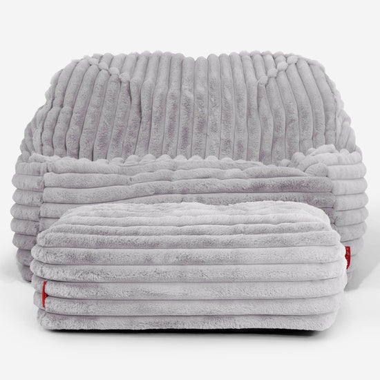 Puf Silla Encorvada - Pana de Felpa Ultra Gris 03