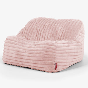 Puf Silla Encorvada - Pana de Felpa Ultra Rosa Empolvado