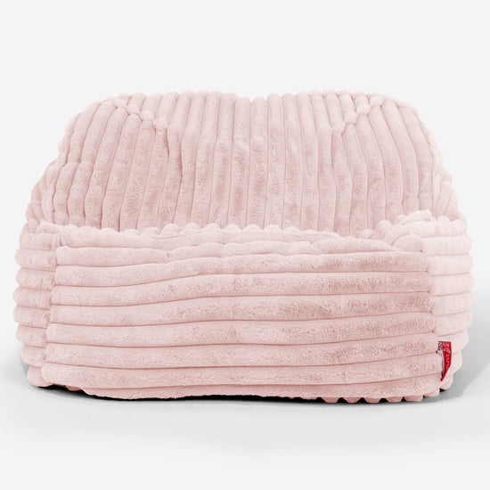 Puf Silla Encorvada - Pana de Felpa Ultra Rosa Empolvado 02