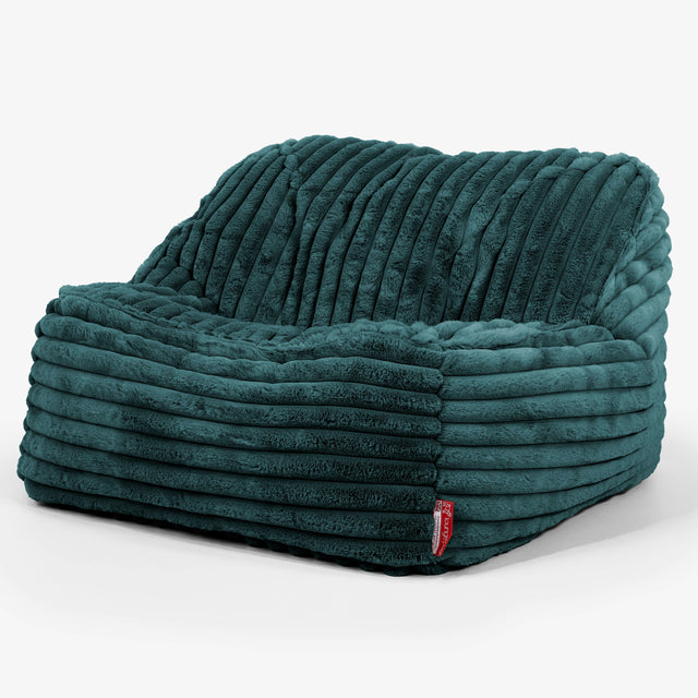 Puf Silla Encorvada - Pana de Felpa Ultra Turquesa 01