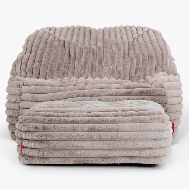 Puf Silla Encorvada - Pana de Felpa Ultra Visón 03