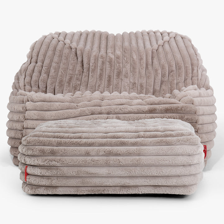 Puf Silla Encorvada - Pana de Felpa Ultra Visón 03